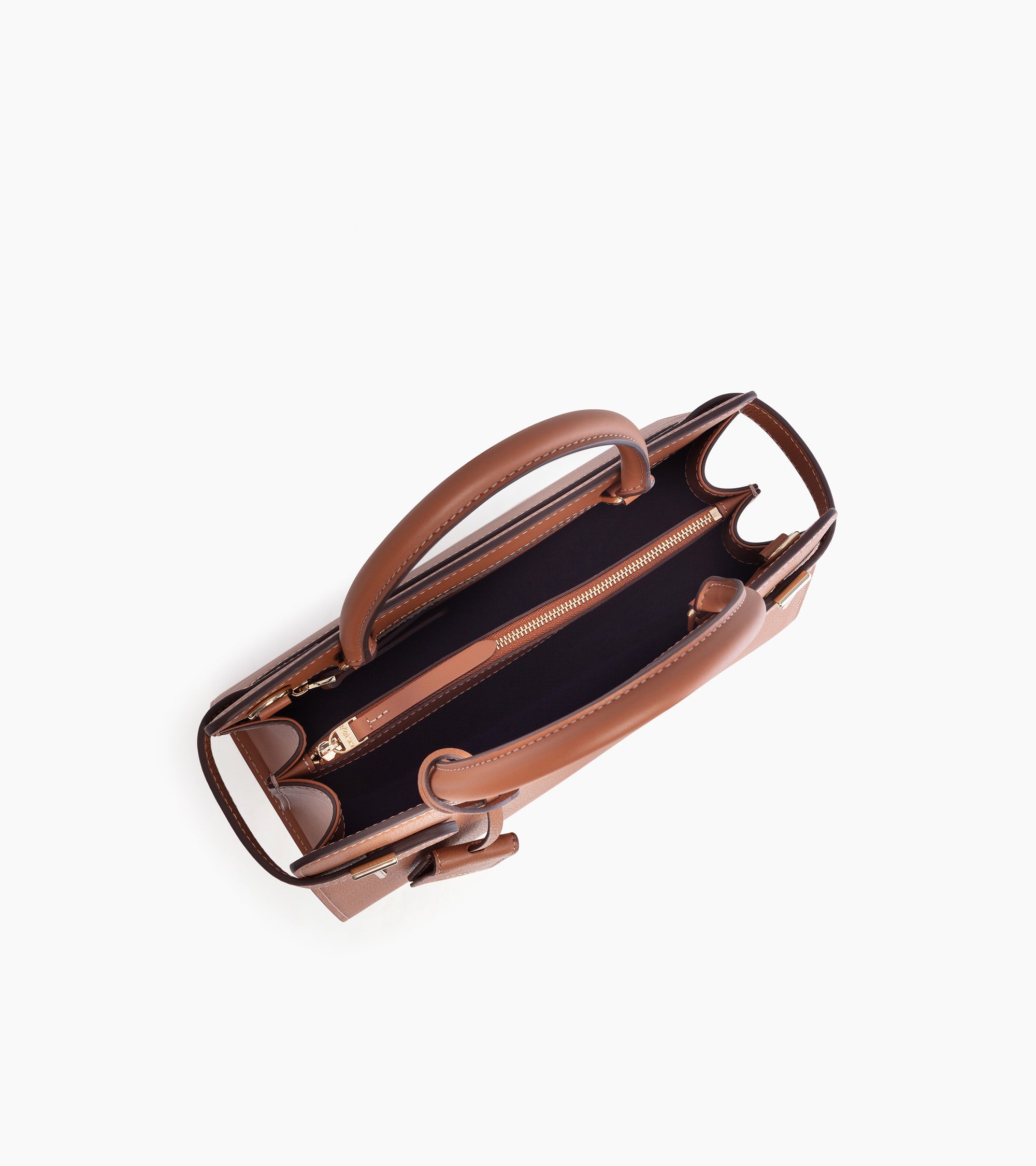 Mittelgroße Handtasche Emilie aus genarbtem Leder