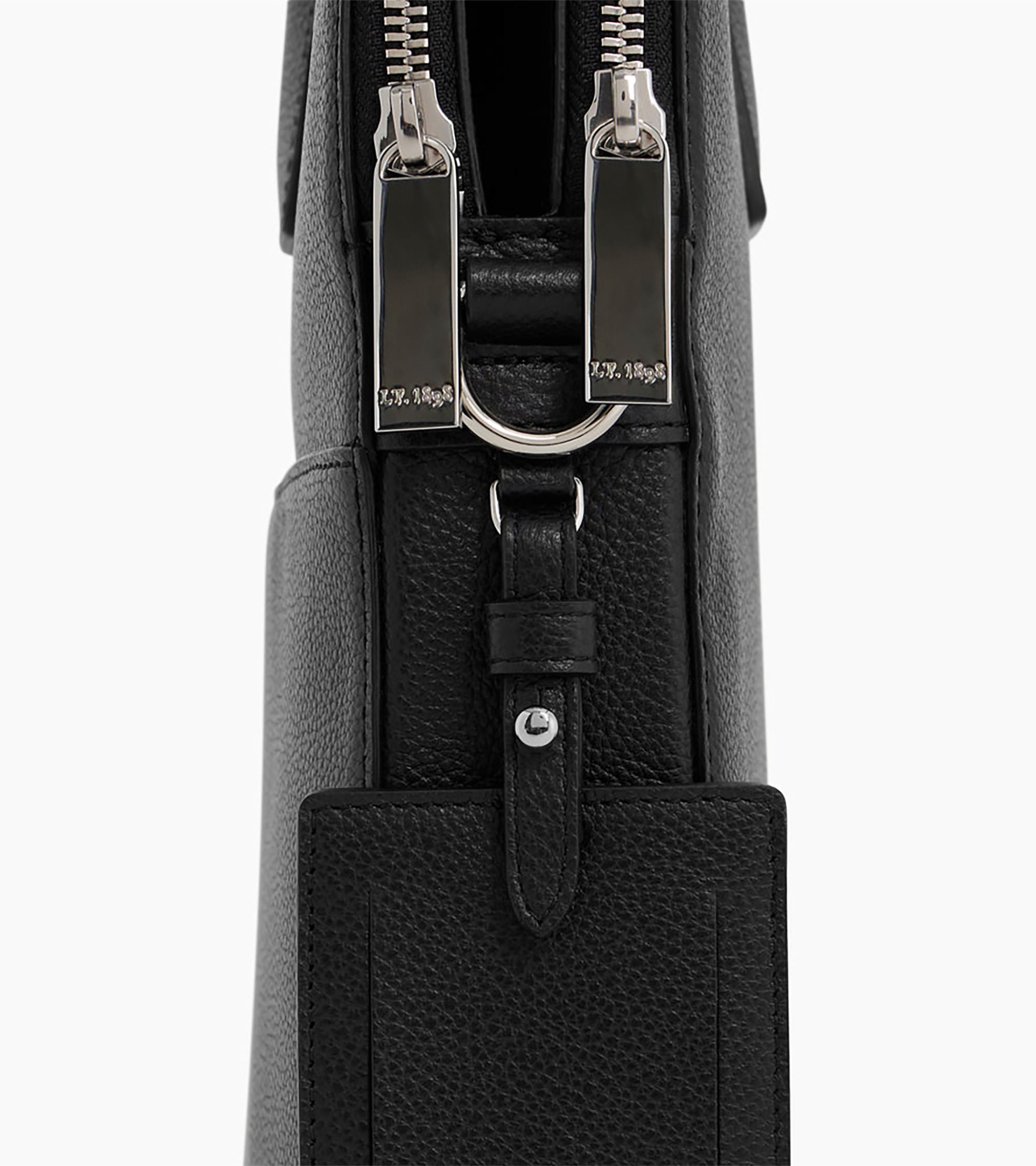 Slimline-Businesstasche Emile 14 aus genarbtem Leder mit 2 Balgfalten