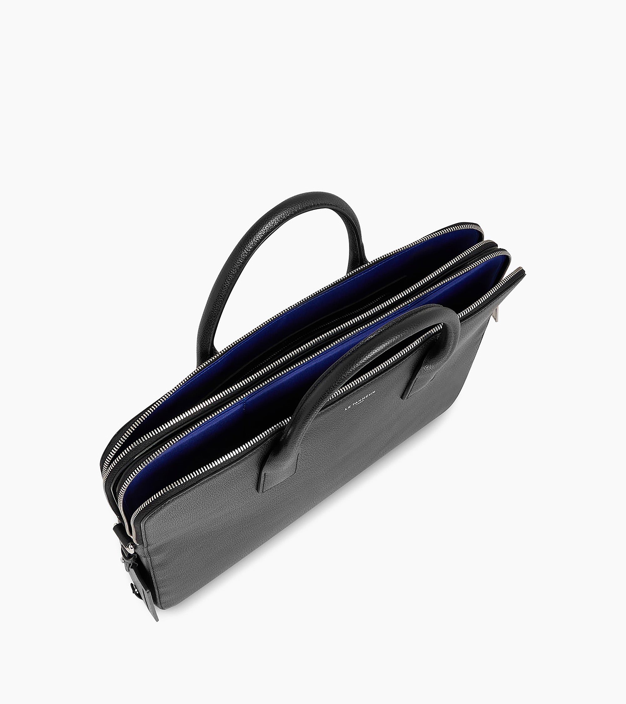 Slimline-Businesstasche Emile 14 aus genarbtem Leder mit 2 Balgfalten