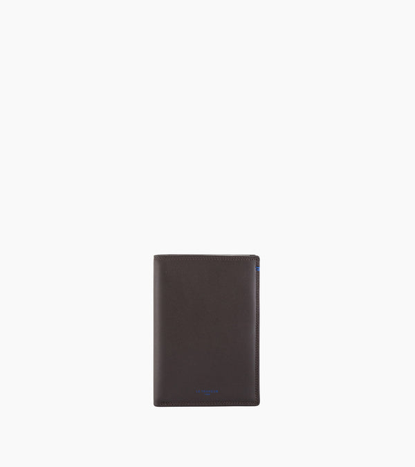 Grand portefeuille vertical zippé 2 volets Martin en cuir lisse  - Le Tanneur